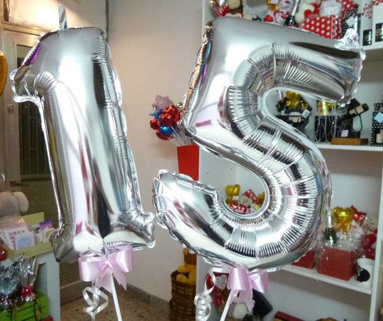 15 in balloons