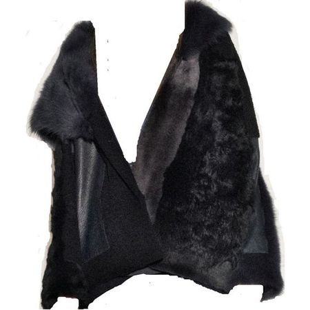 black vintage fur coat png