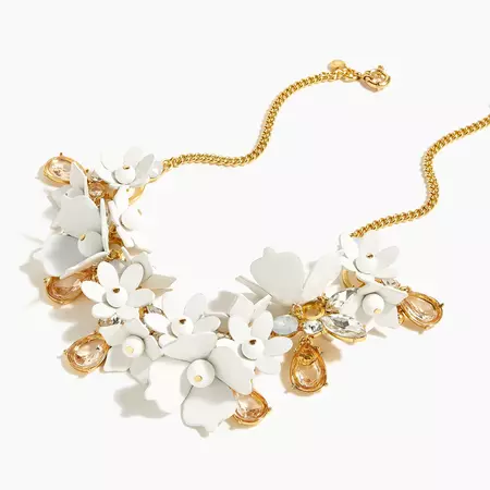 Leather flower necklace with stones - Women's Jewelry | J.Crew