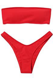 Amazon.com : red bandeau bikini