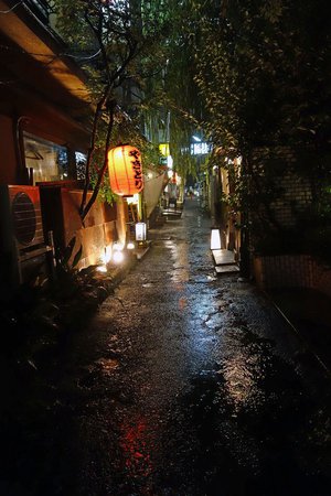 rain japan night