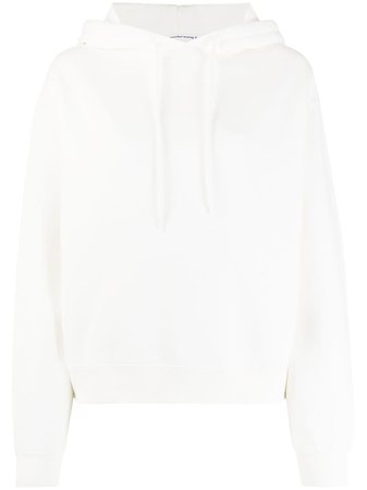 Shop white alexanderwang.t logo sleeve hoodie with Express Delivery - Farfetch