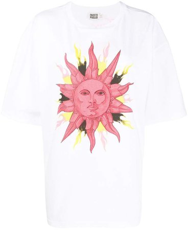 sun print cotton T-shirt