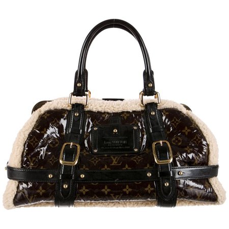 Louis Vuitton Limited Edition Monogram Fur Top Handle Satchel Bag For Sale at 1stdibs