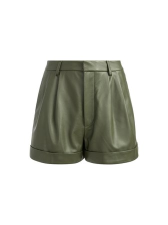 Conry Leather Pleated Cuff Shorts | Alice And Olivia