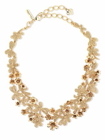 Oscar de la Renta floral applique necklace