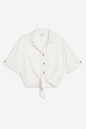 Short Sleeve Knot Front Shirt - Shirts & Blouses - Clothing - Topshop USA
