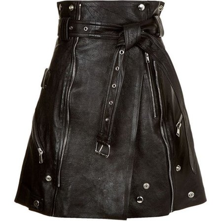 Alexander Mcqueen Leather Miniskirt