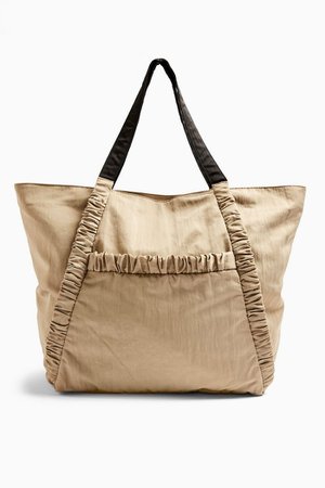 Stone Ruched Stripe Nylon Tote Bag | Topshop
