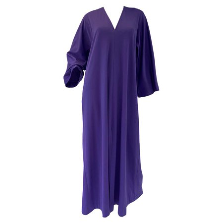 Early 1980’s Halston IV Purple Jersey Knit Caftan For Sale at 1stDibs