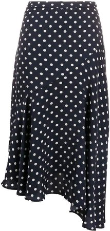 Asymmetric Polka Dot Print Skirt