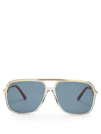 Squared-aviator acetate sunglasses | Gucci | MATCHESFASHION.COM FR
