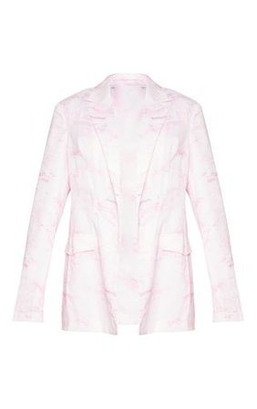 Light Pink Marble Print Oversized Blazer | PrettyLittleThing