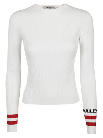 Valentino Striped Trim Sweater