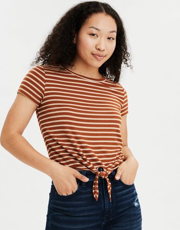 AE Striped Knot Front T-Shirt
