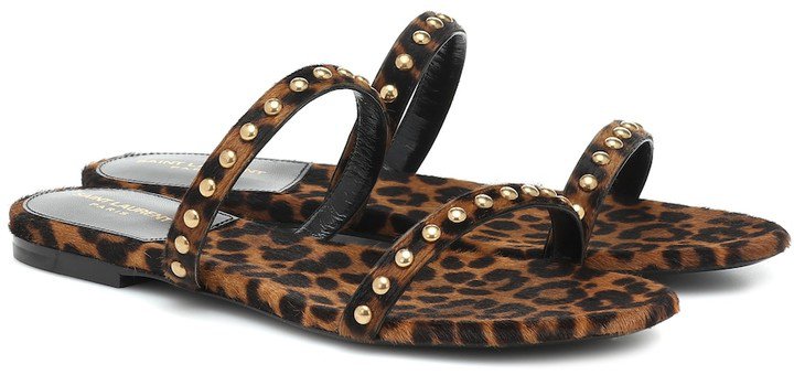 Kiki leopard-print calf-hair sandals