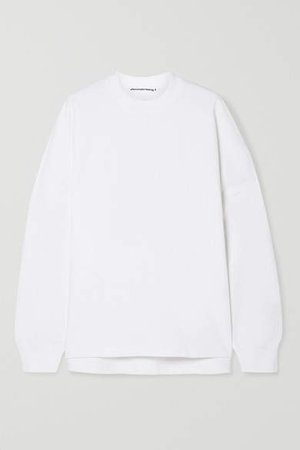 Oversized Printed French Cotton-terry Sweatshirt - White