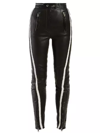 ALEXANDER MCQUEEN Side-stripe leather trousers - Búsqueda de Google