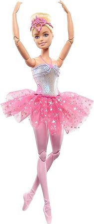 Amazon.com: Barbie Dreamtopia Doll, Twinkle Lights Posable Ballerina with 5 Light-Up Shows, Sparkly Pink Tutu, Blonde Hair & Tiara : Toys & Games