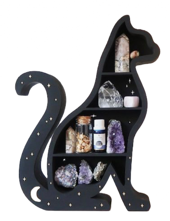 @darkcalista witchy crystal shelf cat