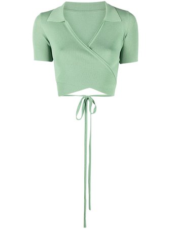 Shop green Jacquemus Cache-coeur wraparound cardigan with Afterpay - Farfetch Australia