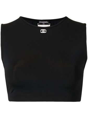 Chanel Pre-Owned 1995 CC Cropped Top - Farfetch