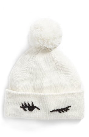 kate spade new york winking beanie with pom | Nordstrom