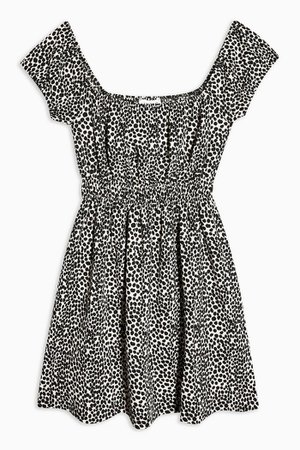 Spot Shirred Mini Dress | Topshop