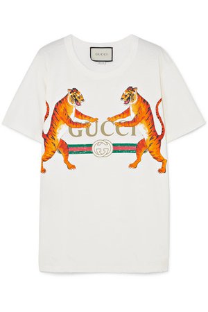 Gucci | Oversized printed stretch-cotton jersey T-shirt | NET-A-PORTER.COM