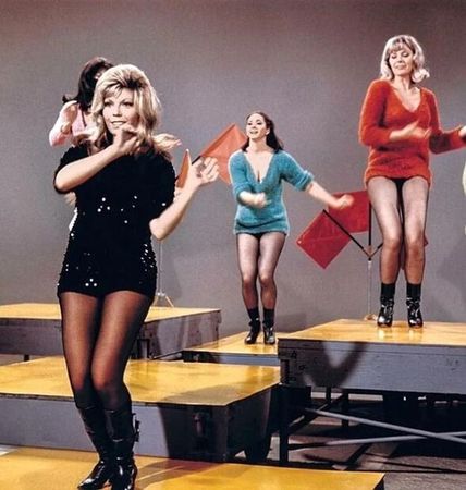 Nancy Sinatra making the video for 'These Boots Are Made For Walkin’. 1966