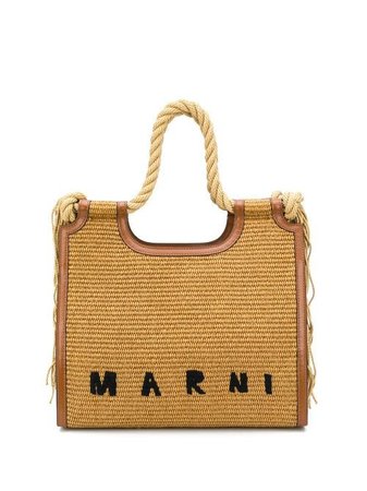 Shop brown Marni Marcel North-South tote bag with Express Delivery - Farfetch