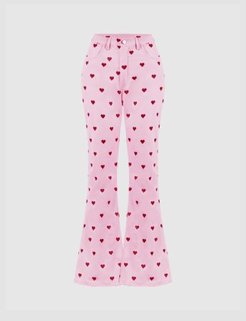 Red Heart Dots Pink Jeans – Juicici