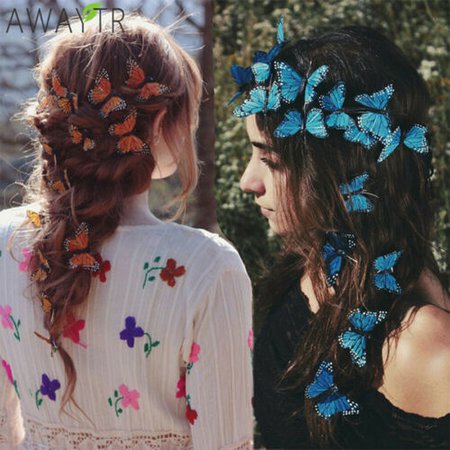 12PCS Ladies Butterfly Hair Clips Pins Barrette Bridal Hair Accessories Wedding | eBay