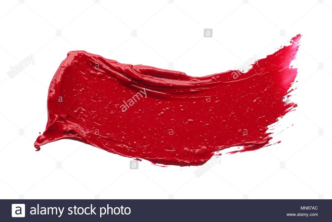 Red makeup smear of matte lip gloss isolated on white background. Red creamy lipstick texture isolated on white background Stock Photo: 185192852 - Alamy