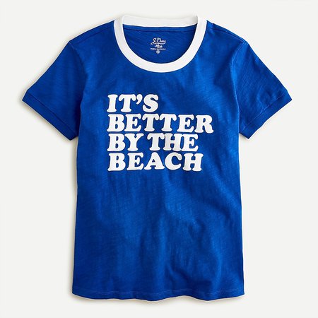 J.Crew: Vintage Cotton Better By The Beach Ringer T-shirt For Women