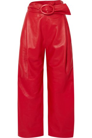 Carmen March | Belted leather wide-leg pants | NET-A-PORTER.COM