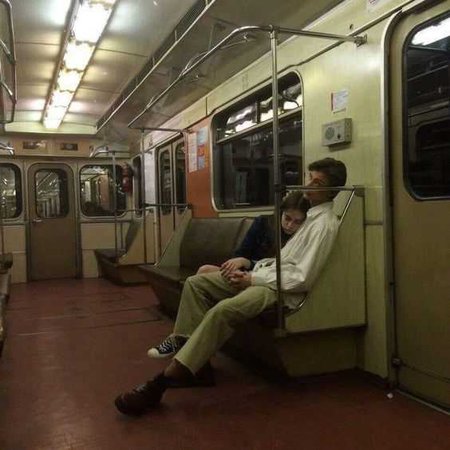 subway night couple
