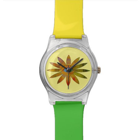 Yellowish Eye Flower Watch | Zazzle.com