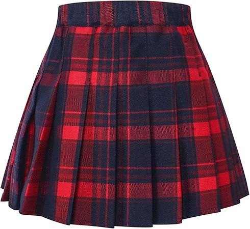 Amazon.com: Plaid Pattern Pleated School Uniform Cosplay Costume Skort Skirt for Toddlers Little & Big Girls,Red Navy Plaid, 10-11 Years/Height 59.1" = Tag 150 : Clothing, Shoes & Jewelry