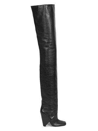 Balmain Rea Over-The-Knee Leather Boots | SaksFifthAvenue