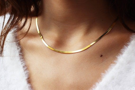 Gold Snake Chain 18k Gold Necklace 925 Sterling Silver Snake | Etsy