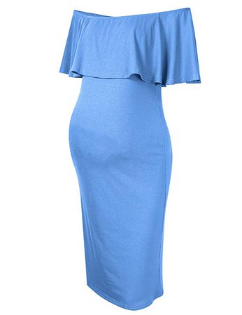 Coolmee Women's Maternity Dress Off Shoulder Casual Maxi Dress at Amazon Women’s Clothing store: