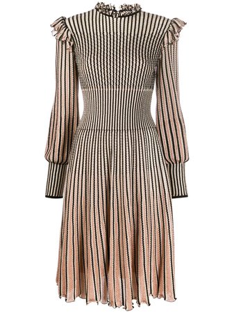 Alexander Mcqueen Striped Knitted Dress Ss20 | Farfetch.com