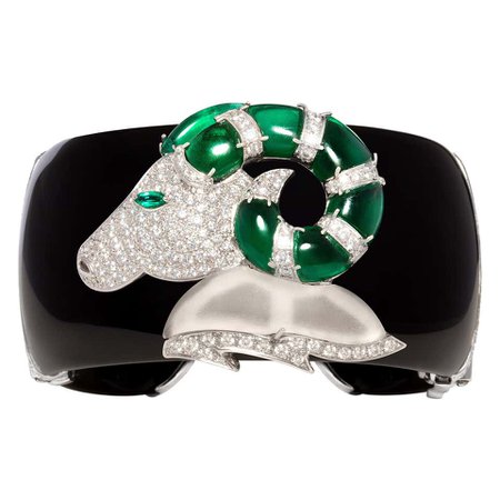 Ella Gafter Aries Zodiac Cuff Bracelet with Diamonds For Sale at 1stDibs
