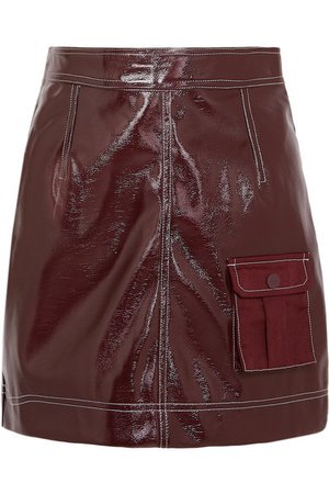 GANNI | Faux patent-leather mini skirt | NET-A-PORTER.COM