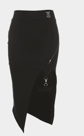 Cape Clique~ Irregular Slits Zipper Skirt