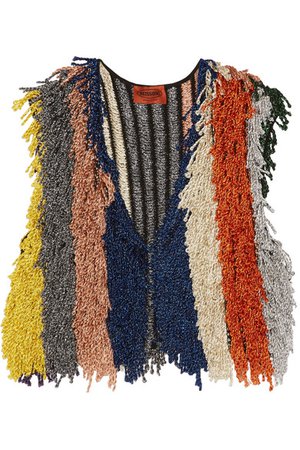 Missoni | Cropped fringed metallic stretch-knit vest | NET-A-PORTER.COM