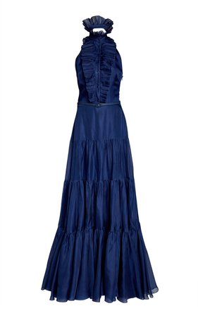 Emilia Belted Poplin Gown by Ralph Lauren | Moda Operandi