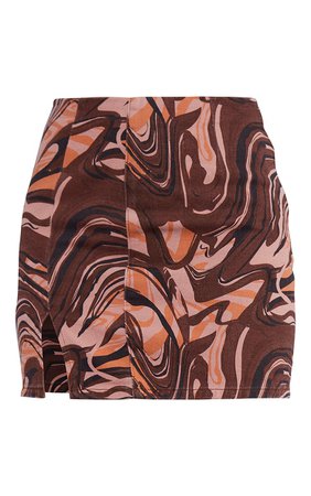 Multi Swirl Print Denim Skirt | Denim | PrettyLittleThing USA