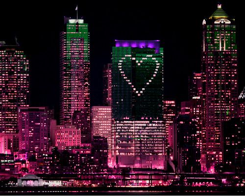 Pink Heart Cityscape